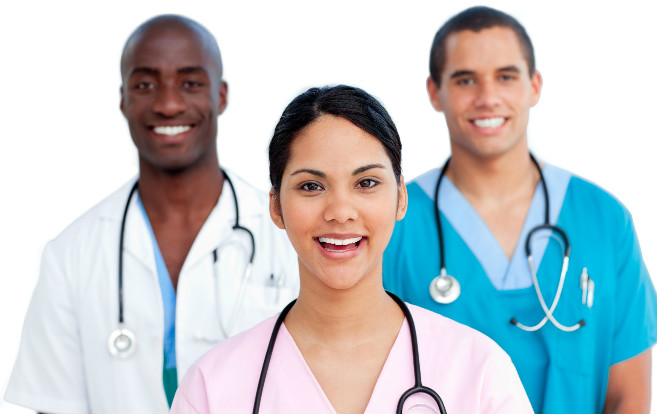 medical_team_multi-ethnic_nurse_foreground_teamwork_clinic