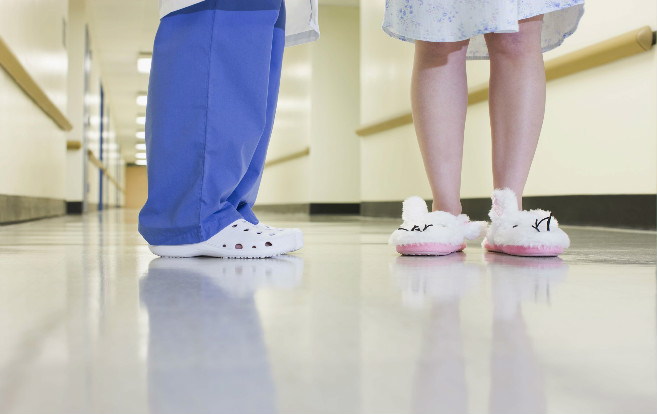 nurse_shoes_patient_slippers_feet_hallway